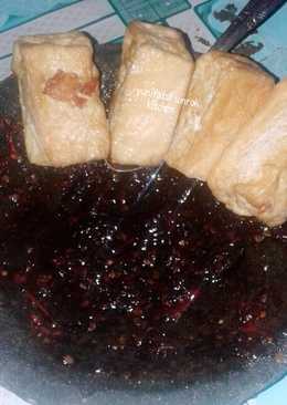 Tahu goreng sambel kecap pedas
