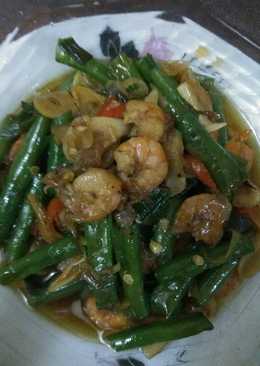 Oseng udang dan kacang panjang