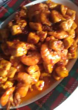 Udang tahu asam manis