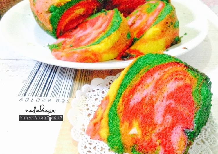 resep makanan Steamed Rainbow Cake (Bolu Kukus) a la Ny. Liem