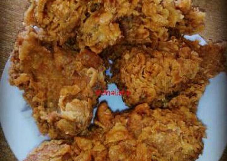 resep masakan Ayam krispi / ayam kentucky renyah ala bunda chalista