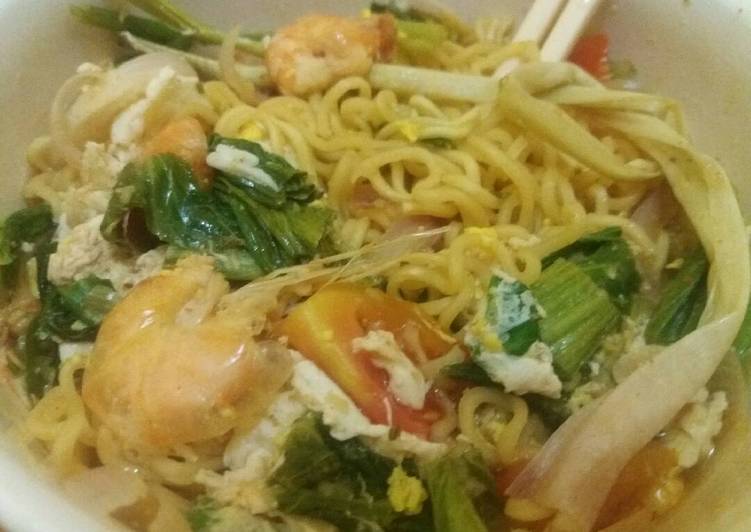 cara membuat Mie Instant Tom Yam Udang