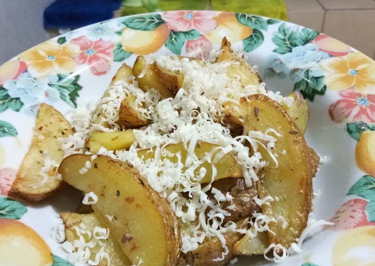 Resep Cheesy Potato Wedges