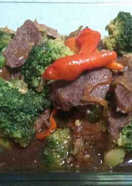 Broccoli cah daging sapi teriyaki