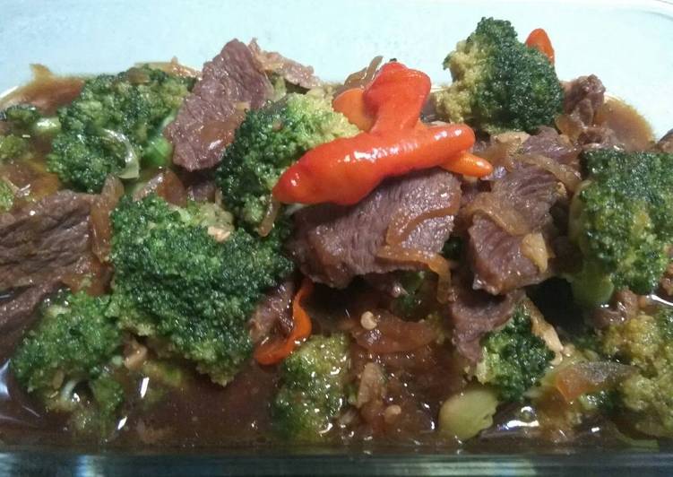 resep masakan Broccoli cah daging sapi teriyaki