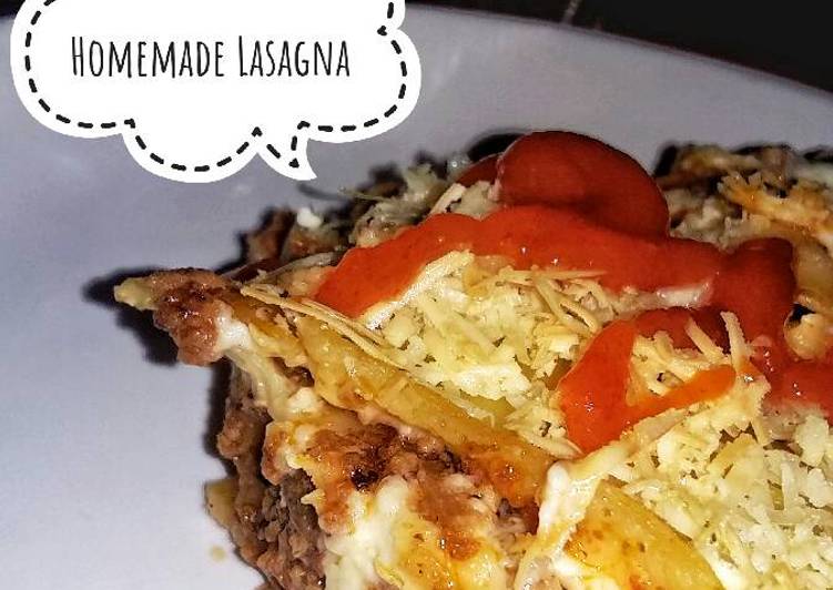 bahan dan cara membuat Homemade Lasagna. Very nyummy. ??