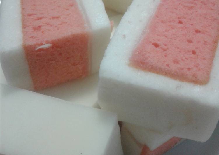 resep lengkap untuk Bolu lapis Puding Busa