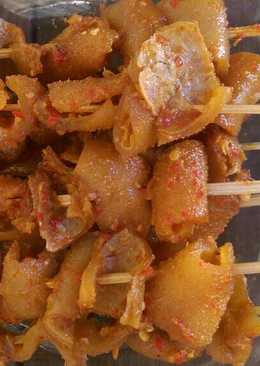 Sate cecek (kulit sapi) pedas ððð
