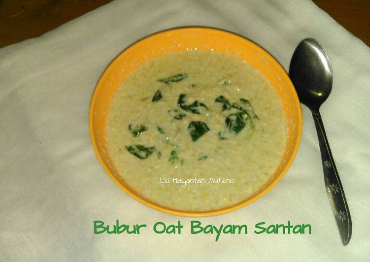 resep lengkap untuk Bubur Oat Bayam Santan