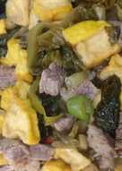 Daging sayur asin tahu kuning ala gendot