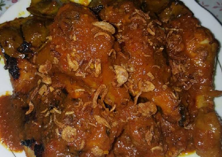 Ayam dan Pete bakar bumbu lengkap