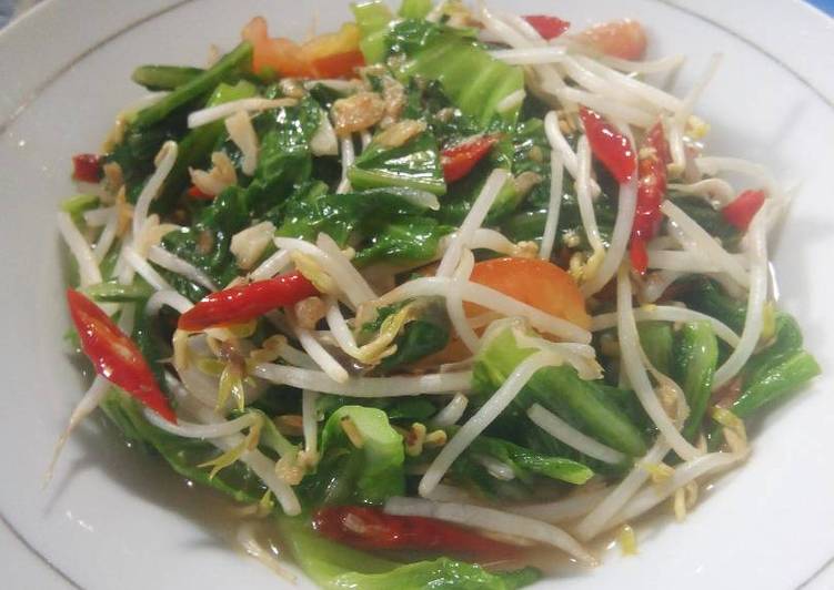 resep makanan Oseng sawi pahit taoge#bantumantenbaru