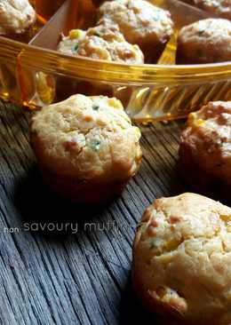 Savoury Muffins (muffin gurih dengan keju, sosis, dan jagung manis)