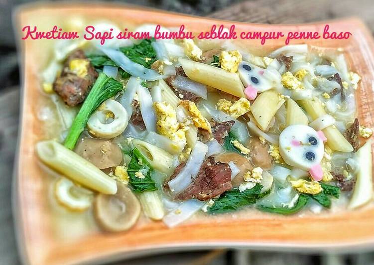 cara membuat Kwetiaw sapi siram bumbu seblak