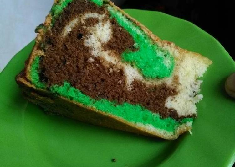 gambar untuk resep makanan Bolu marble pandan coklat