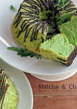 Matcha & Cheese Chiffon Cake (3 telur dan gluten free)