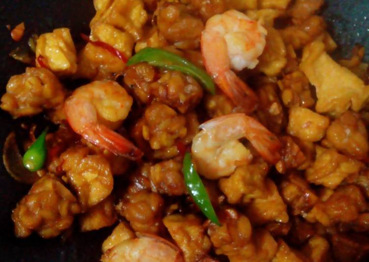 resep lengkap untuk Oseng tahu tempe udang