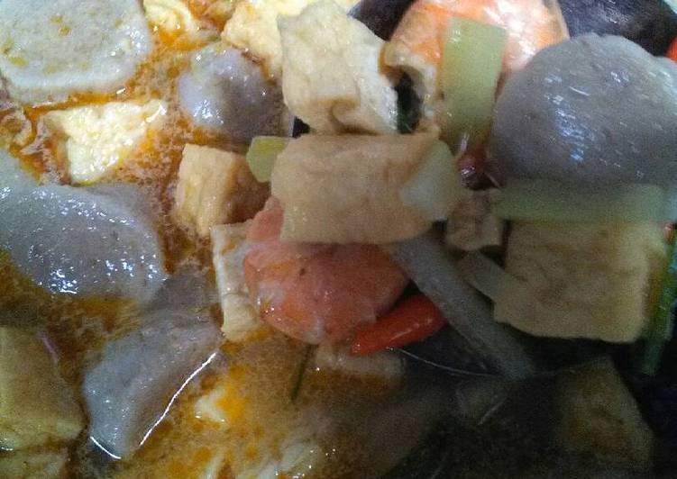 resep makanan Lodeh LaSoCeDang (labu, bakso, cecek, udang)