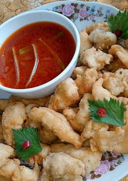 Fillet Ayam Balut Tepung dengan Saus Tomat Cabai