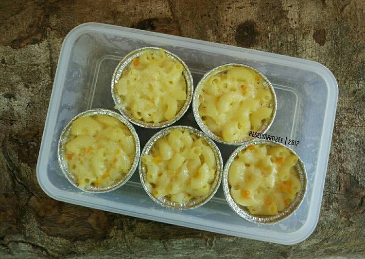 resep lengkap untuk Makaroni Cheesy Bites Bakar (Teflon)