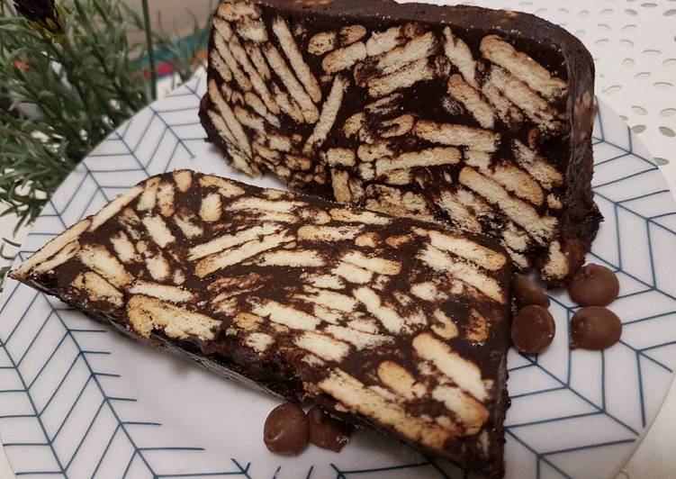 resep lengkap untuk Cake Batik Marie 5 bahan