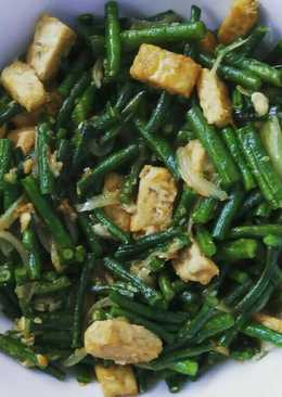 Oseng kacang panjang tempe terasi pedas saus tiram