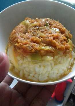 Nasi tim wortel daging