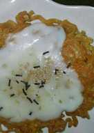 Omelet samyang kornet with mozzarella