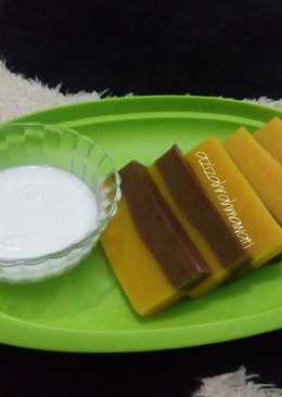 Puding labu kuning lapis coklat