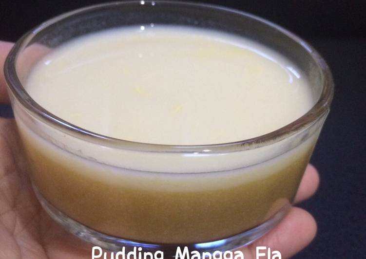 bahan dan cara membuat Pudding Mangga Fla