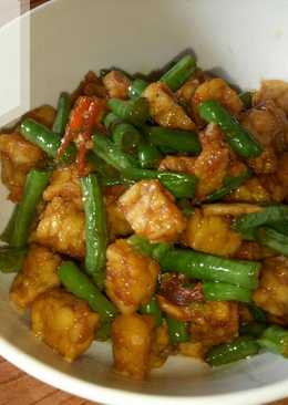 Tumis kacang panjang tempe terasi #PR_kacangpanjang
