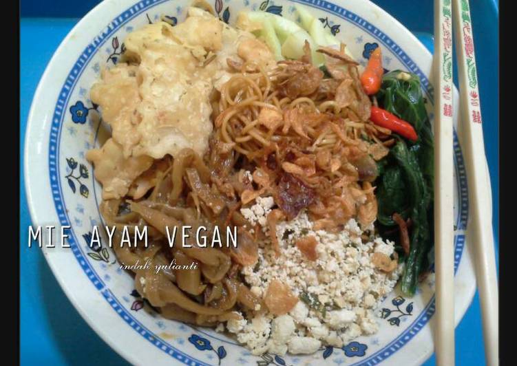 resep makanan Mie ayam vegan mix cwimie vegan