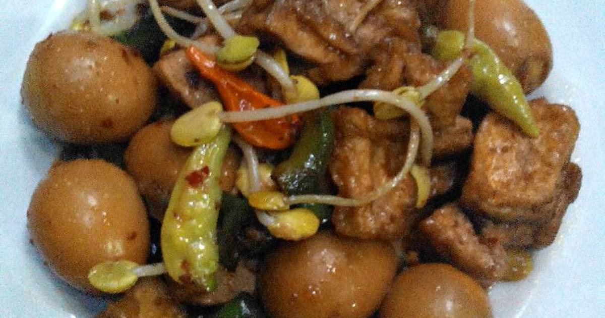 Resep Tahu  Telur  puyuh masak lombok ijo ale oleh Budhe 