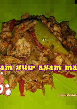 Ayam suir pedas asam manis