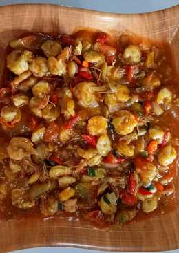 Udang saus padang pedas