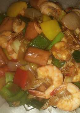 Sosis Udang masak Asam Manis