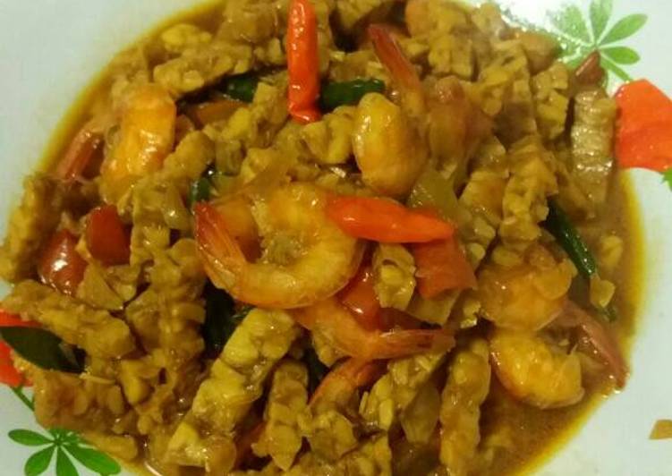 resep makanan Oseng tempe udang pedas manis