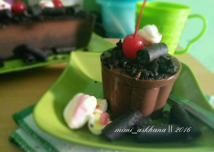 resep Oreo Choco Brownie Pudding