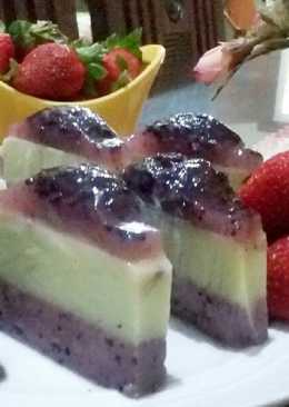 Puding Ketan Hitam Lapis Green Tea