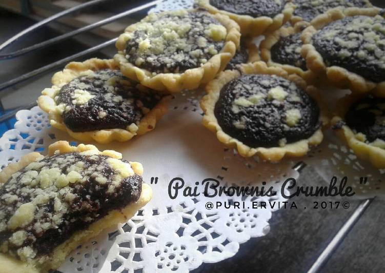 bahan dan cara membuat Pai brownis crumble