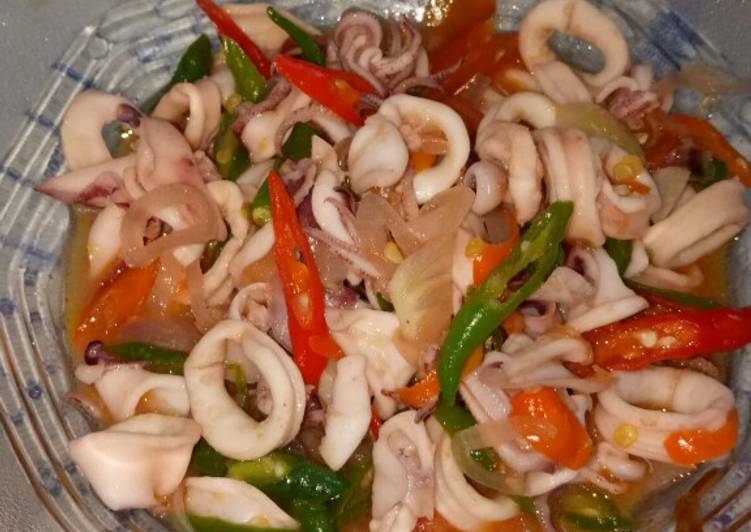 resep Cumi basah oseng pedas