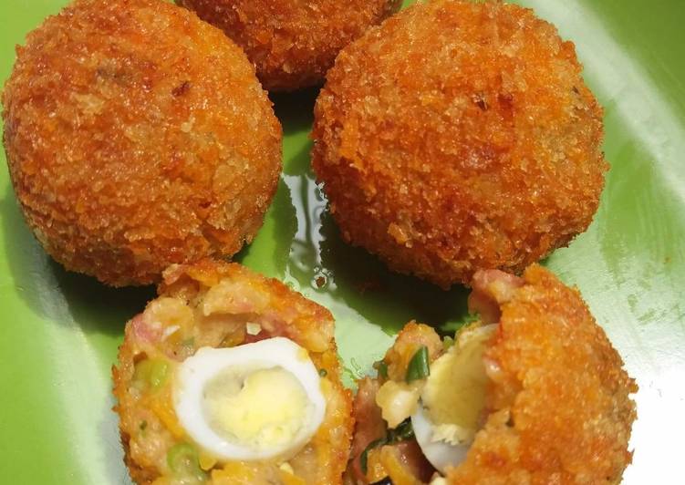 cara membuat Kroket isi telur puyuh