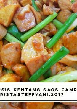 Ayam Sosis Kentang saos campur