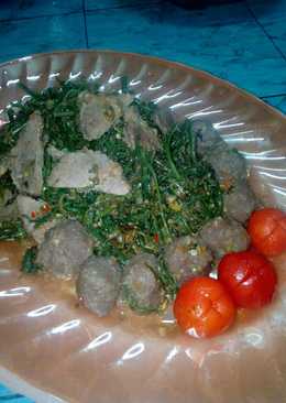 Tumis bakso pakis daging sapi ala ala