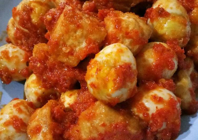 gambar untuk resep Sambal goreng tahu telor puyu