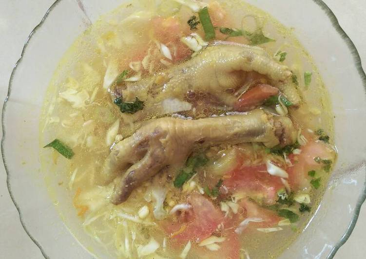 resep lengkap untuk Soto Ceker Kuah Kuning