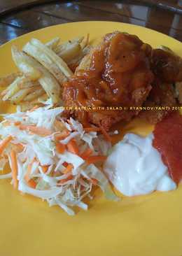 Chicken katsu with salad