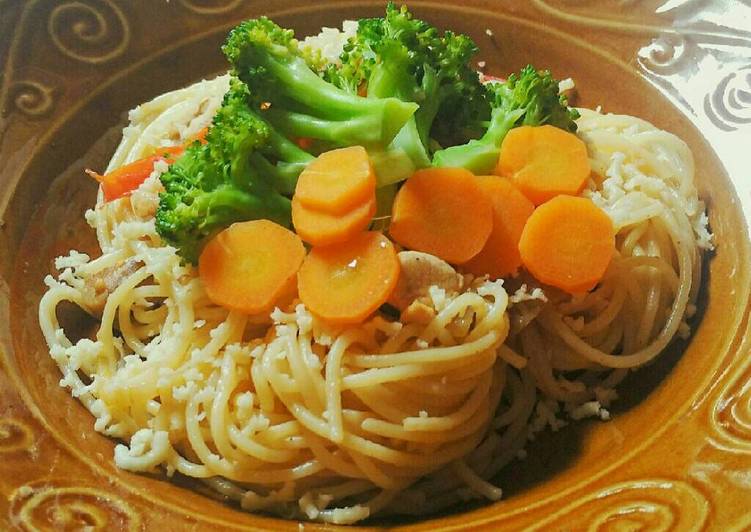 bahan dan cara membuat Spaghetti Aglio Olio ala Dapur Estri