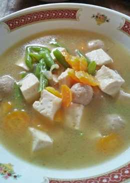 Sop bakso tahu wortel buncis sederhana