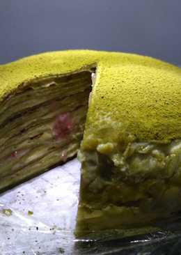 Matcha Mille Crepes with Custard